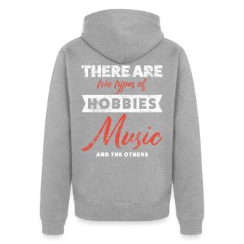 Musiker - Unisex Premium Bio Zip Hoodie - Grau meliert - Hinten - Nico (187cm)