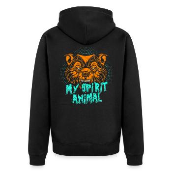 Ours Grizzly Esprit Animal Esprit Animal Totem - Veste à capuche bio Premium Unisexe - noir - Dos - Nico (187cm)