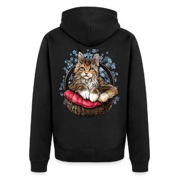 Chat Maine Coon - Veste à capuche bio Premium Unisexe - noir - Dos - Nico (187cm)