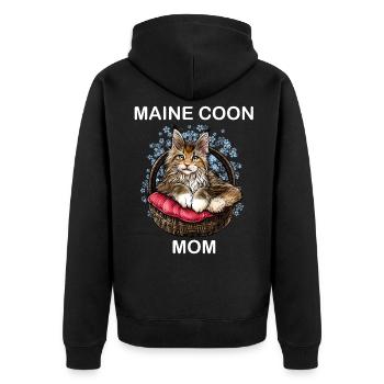 Maine Coon maman mère - Veste à capuche bio Premium Unisexe - noir - Dos - Nico (187cm)