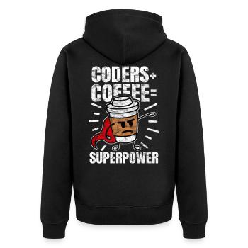Programmeur café geek geek - Veste à capuche bio Premium Unisexe - noir - Dos - Nico (187cm)