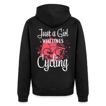 Vélo de course filles - Veste à capuche bio Premium Unisexe - noir - Dos - Nico (187cm)