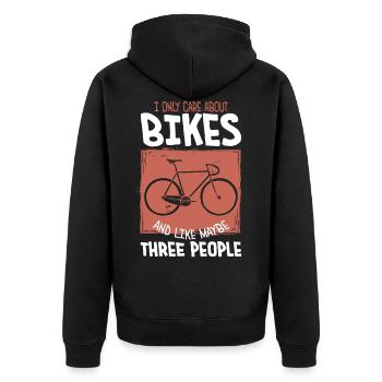 Racer - Unisex Premium Organic Zip Hoodie - black - Back - Nico (187cm)