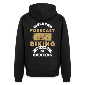 Racer - Unisex Premium Organic Zip Hoodie - black - Back - Nico (187cm)