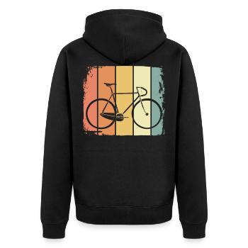 Racer - Unisex Premium Organic Zip Hoodie - black - Back - Nico (187cm)
