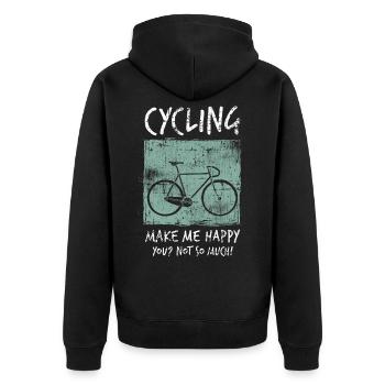 Vélo de course - Veste à capuche bio Premium Unisexe - noir - Dos - Nico (187cm)