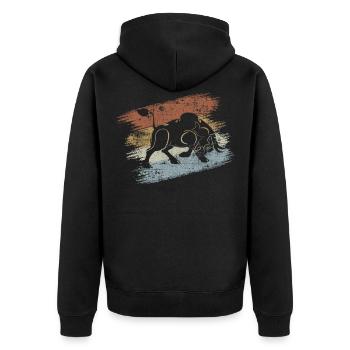 Aktien Bulle - Unisex Premium Bio Zip Hoodie - Schwarz - Hinten - Nico (187cm)