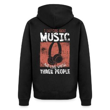 Musik - Unisex Premium Bio Zip Hoodie - Schwarz - Hinten - Nico (187cm)