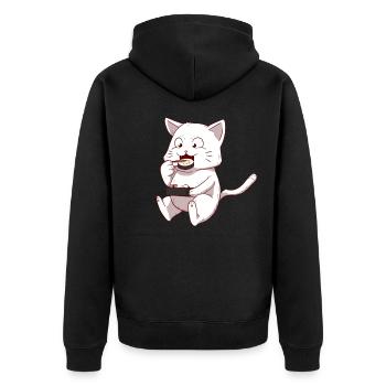 Chat Chat Sushi Japon - Veste à capuche bio Premium Unisexe - noir - Dos - Nico (187cm)