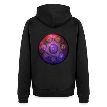 Gorgeous Handpan Hang Universe shirt design - Unisex Premium Organic Zip Hoodie - black - Back - Nico (187cm)
