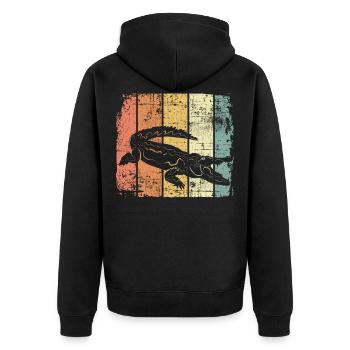 Alligator - Unisex Premium Bio Zip Hoodie - Schwarz - Hinten - Nico (187cm)