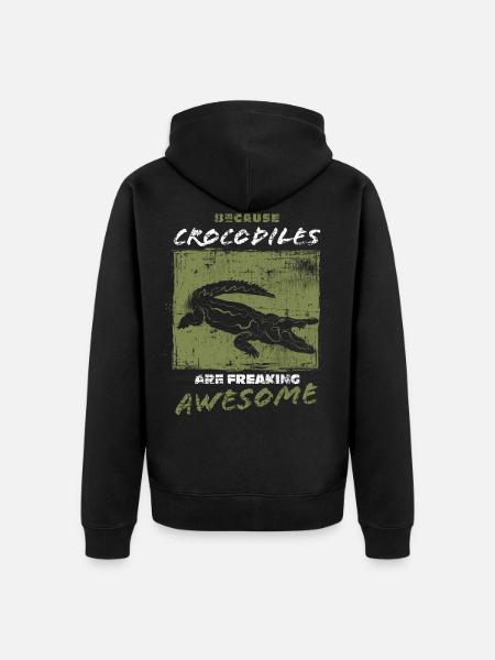 Alligator - Unisex Premium Organic Zip Hoodie - black