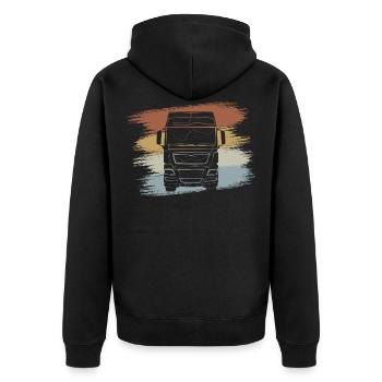 Camions camions - Veste à capuche bio Premium Unisexe - noir - Dos - Nico (187cm)