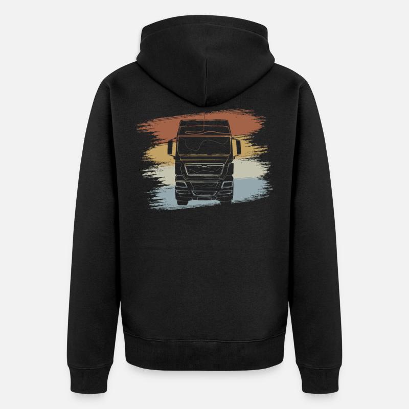 Camions camions - Veste à capuche bio Premium Unisexe - noir