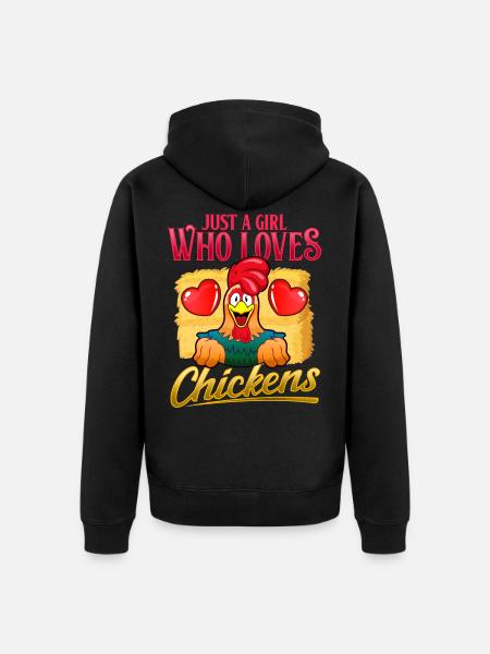 Chicken rooster chicken - Unisex Premium Organic Zip Hoodie - black