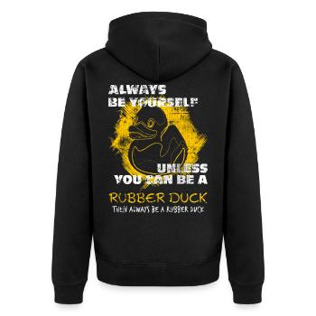 Canards de bain grinçants - Veste à capuche bio Premium Unisexe - noir - Dos - Nico (187cm)