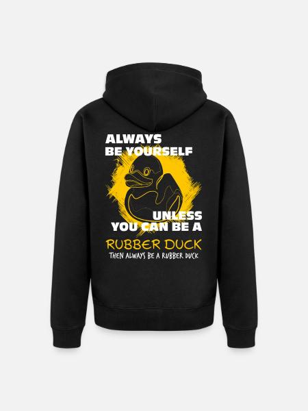 Squeaky Duck Ducks - Unisex Premium Organic Zip Hoodie - black