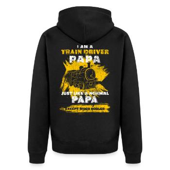 Trains locomotives - Veste à capuche bio Premium Unisexe - noir - Dos - Nico (187cm)