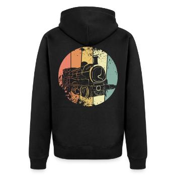 Locomotive rétro - Veste à capuche bio Premium Unisexe - noir - Dos - Nico (187cm)