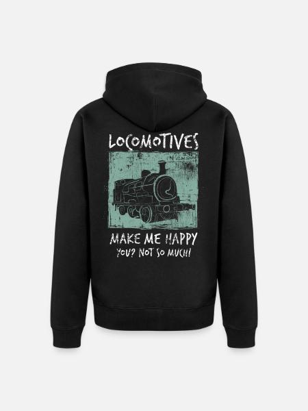 Locomotive - Unisex Premium Organic Zip Hoodie - black