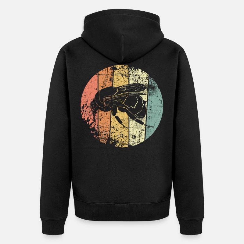 Hummel retro - Unisex Premium Bio Zip Hoodie - Schwarz