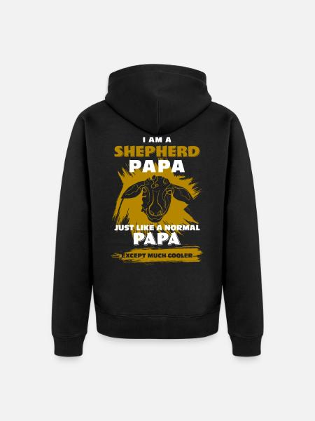 Schaf Hirte Papa - Unisex Premium Bio Zip Hoodie - Schwarz