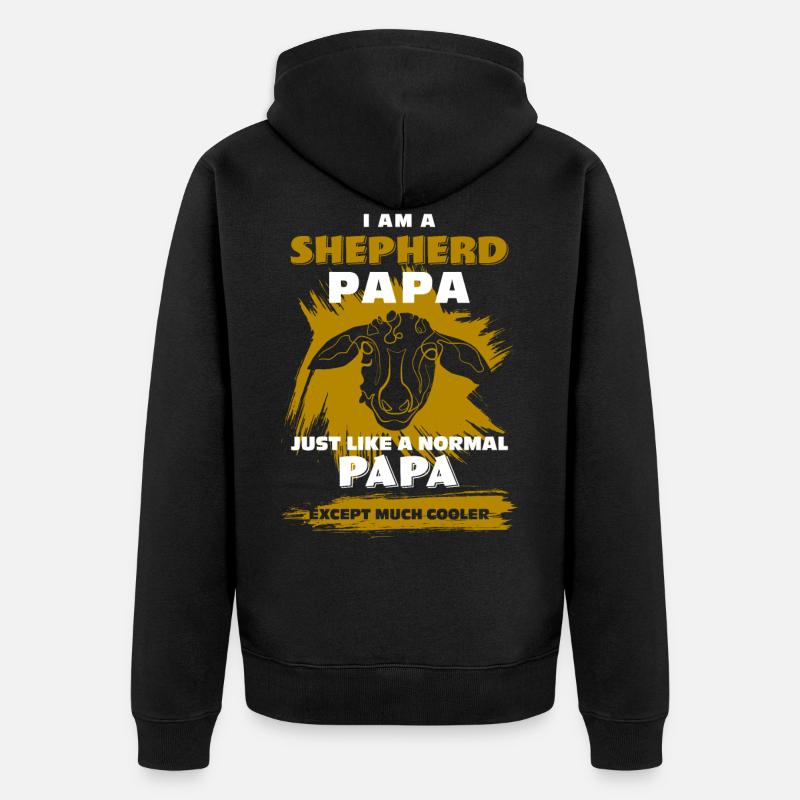 Mouton berger papa - Veste à capuche bio Premium Unisexe - noir