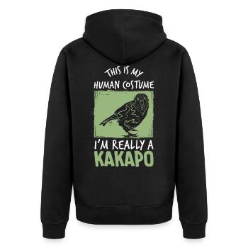 Kakapo Australia Costume - Unisex Premium Organic Zip Hoodie - black - Back - Nico (187cm)