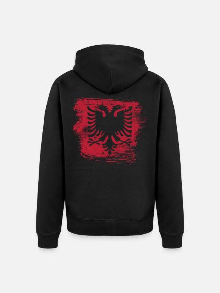 Albania - Unisex Premium Organic Zip Hoodie - black