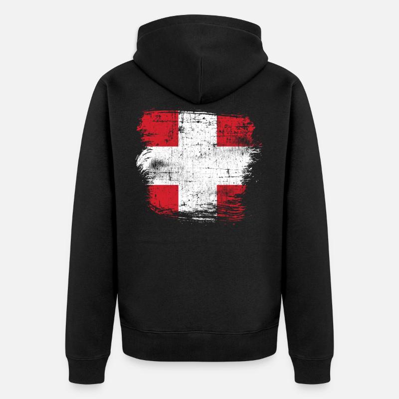 Suisse - Veste à capuche bio Premium Unisexe - noir