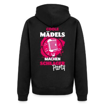 Schlager Girls - Unisex Premium Organic Zip Hoodie - black - Back - Nico (187cm)