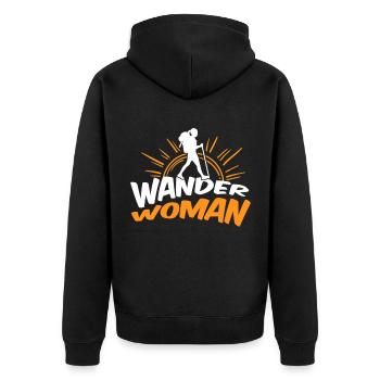 Wander Woman Design Travel Explore Woman - Veste à capuche bio Premium Unisexe - noir - Dos - Nico (187cm)