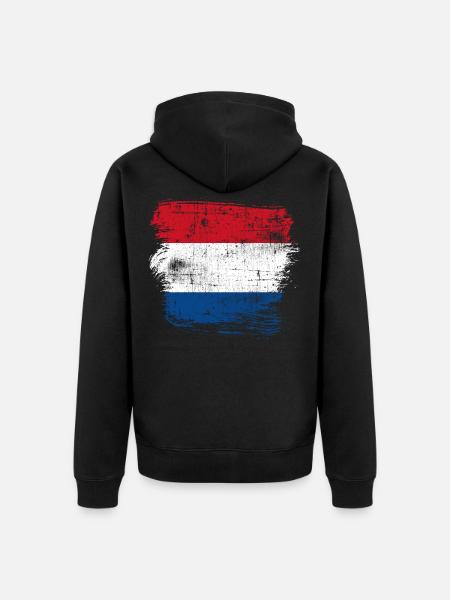 Pays-Bas Pays pavillon - Veste à capuche bio Premium Unisexe - noir