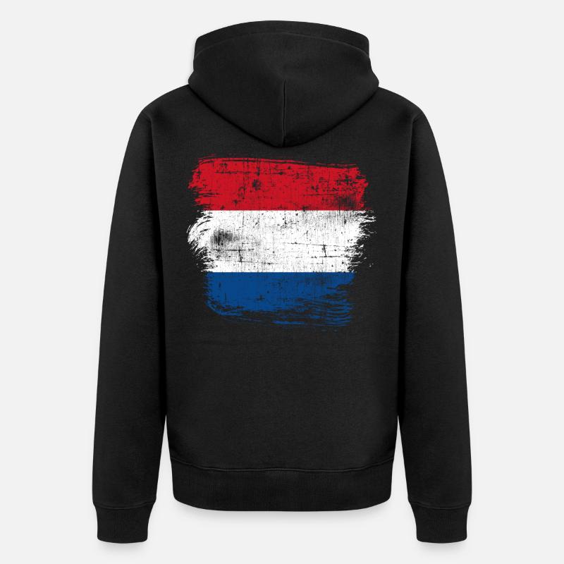 Pays-Bas Pays pavillon - Veste à capuche bio Premium Unisexe - noir
