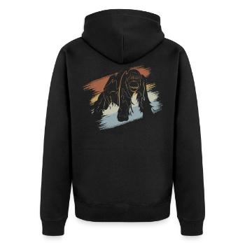 Orangutan - Unisex Premium Organic Zip Hoodie - black - Back - Nico (187cm)