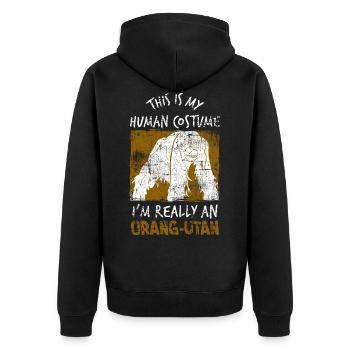 Orang outan singe costume - Veste à capuche bio Premium Unisexe - noir - Dos - Nico (187cm)