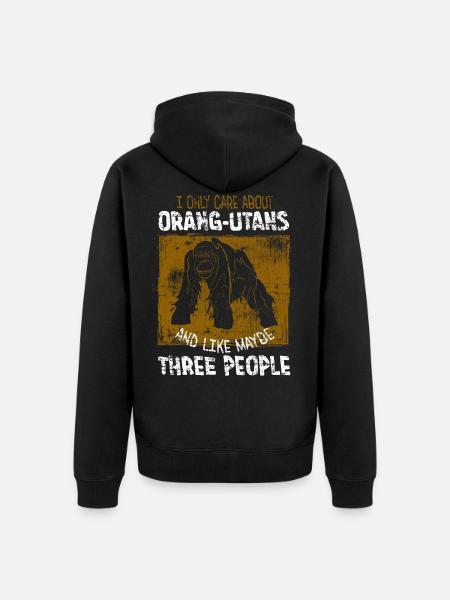Orang Utan - Unisex Premium Bio Zip Hoodie - Schwarz