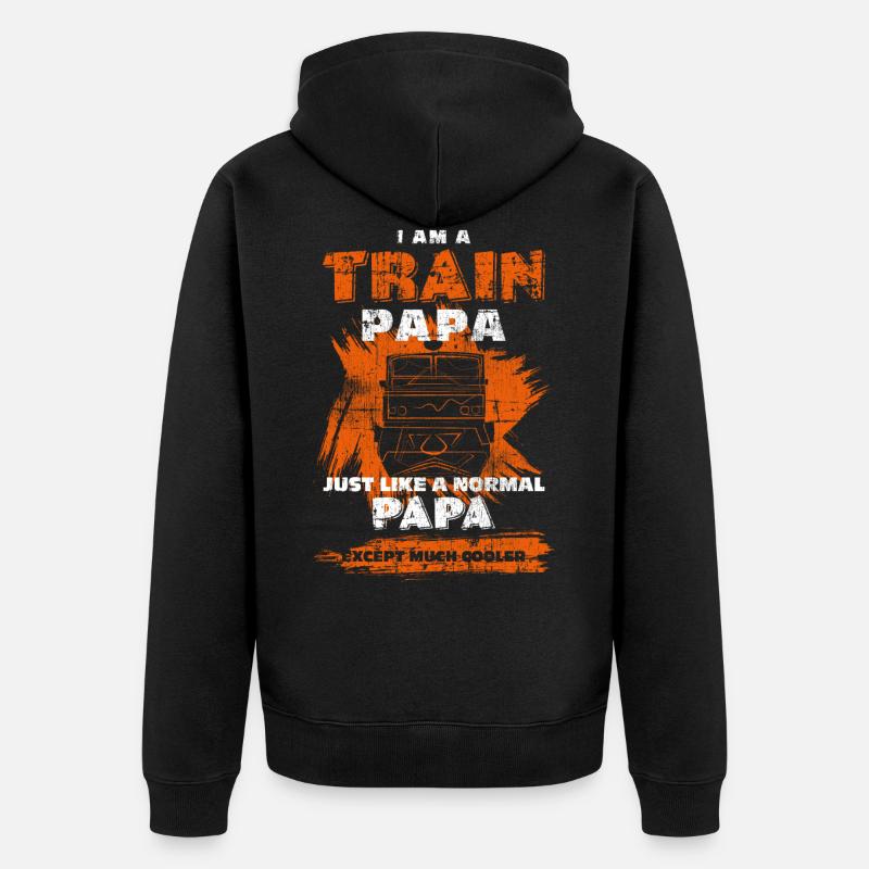 Train de train Papa - Veste à capuche bio Premium Unisexe - noir