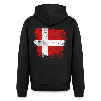 Drapeau du Danemark - Veste à capuche bio Premium Unisexe - noir - Dos - Nico (187cm)