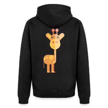 Giraffe Cute Animal - Unisex Premium Organic Zip Hoodie - black - Back - Nico (187cm)