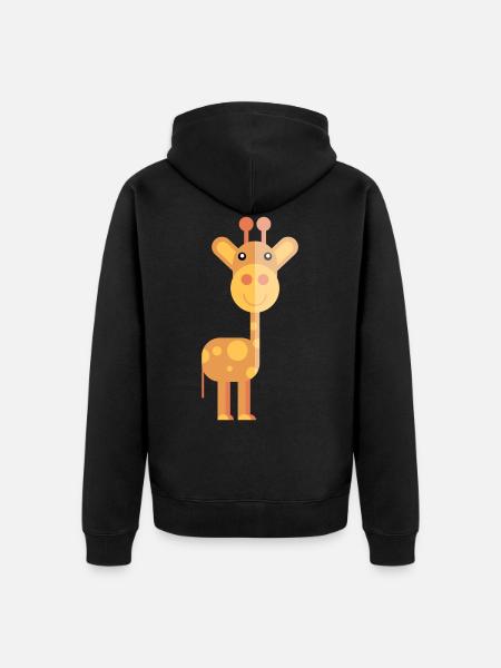 Giraffe Cute Animal - Unisex Premium Organic Zip Hoodie - black