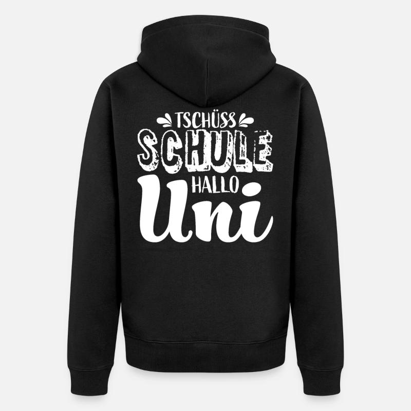 Uni Student Schulabschluss - Unisex Premium Bio Zip Hoodie - Schwarz