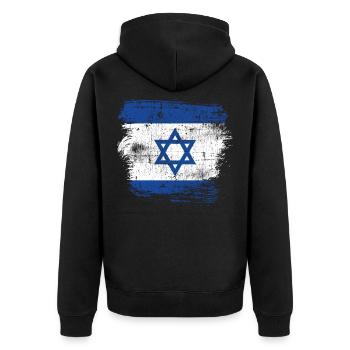 Drapeau d’Israël - Veste à capuche bio Premium Unisexe - noir - Dos - Nico (187cm)