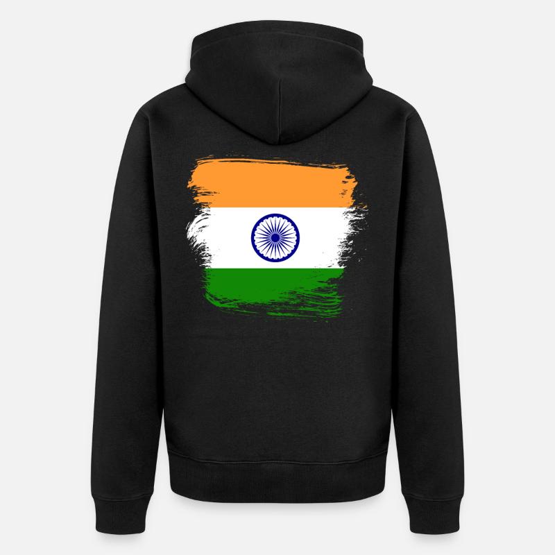 Drapeau indien Inde - Veste à capuche bio Premium Unisexe - noir