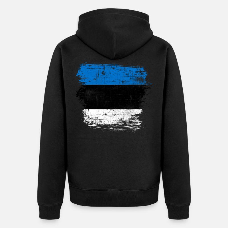 Estland - Unisex Premium Bio Zip Hoodie - Schwarz