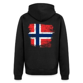 Norvège - Veste à capuche bio Premium Unisexe - noir - Dos - Nico (187cm)