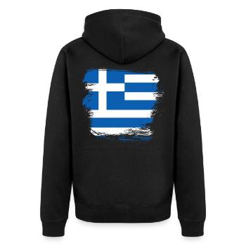 Grèce Drapeau - Veste à capuche bio Premium Unisexe - noir - Dos - Nico (187cm)