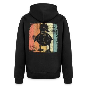 Entchen Baby Ente - Unisex Premium Bio Zip Hoodie - Schwarz - Hinten - Nico (187cm)