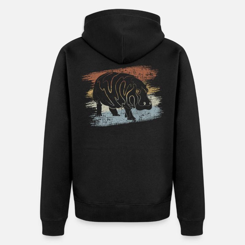 Hippopotames - Veste à capuche bio Premium Unisexe - noir