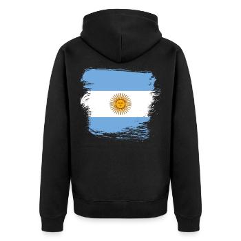 Drapeau de l’Argentine - Veste à capuche bio Premium Unisexe - noir - Dos - Nico (187cm)